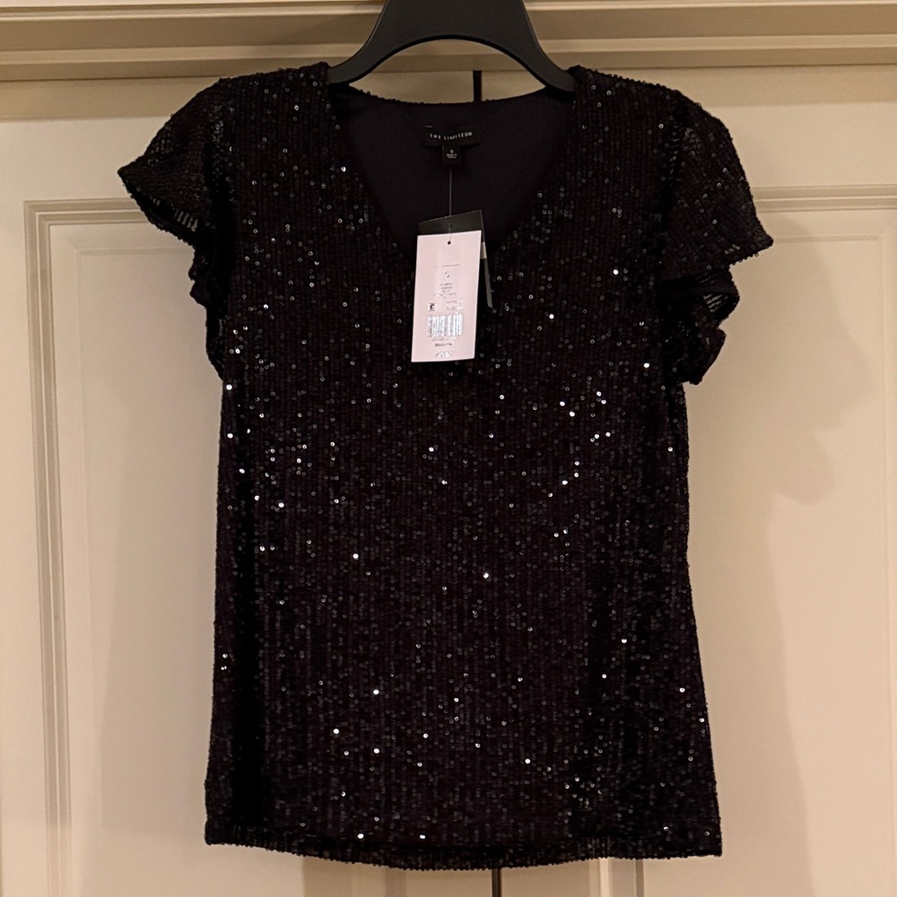 The Limited Black Sequin Blouse